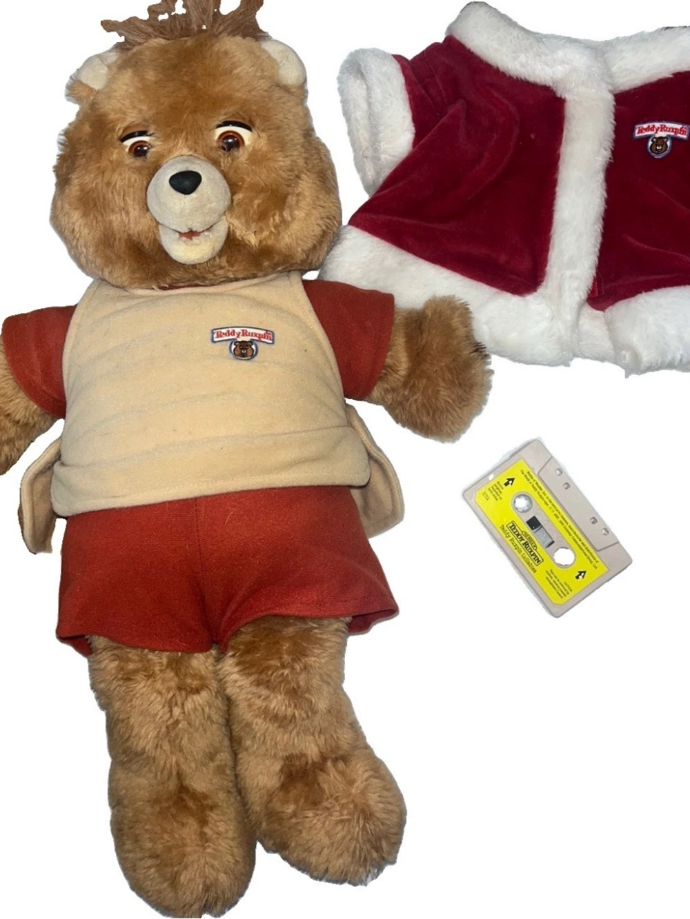 Vintage 1985 Teddy Ruxpin Bear With Lullaby Tape and Santa Shirt Working Sound